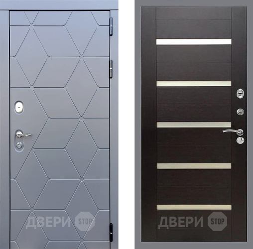Входная металлическая Дверь Стоп КОСМО СБ-14 венге поперечный в Павловском Посаде