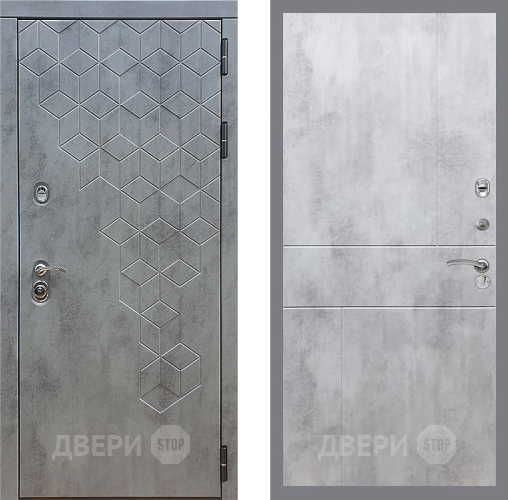 Входная металлическая Дверь Стоп БЕТОН ФЛ-290 Бетон светлый в Павловском Посаде