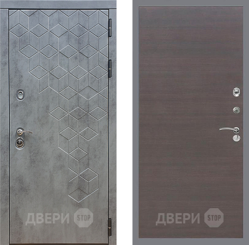 Входная металлическая Дверь Стоп БЕТОН Гладкая венге поперечный в Павловском Посаде