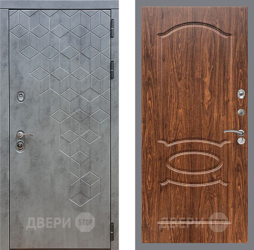 Дверь Стоп БЕТОН ФЛ-128 орех тисненый в Павловском Посаде