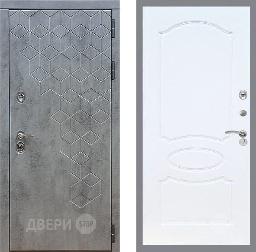 Дверь Стоп БЕТОН ФЛ-128 Белый ясень в Павловском Посаде