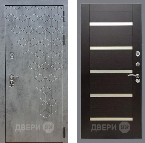 Входная металлическая Дверь Стоп БЕТОН СБ-14 венге поперечный в Павловском Посаде