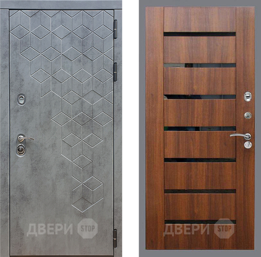 Входная металлическая Дверь Стоп БЕТОН СБ-14 Орех бренди в Павловском Посаде