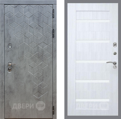 Входная металлическая Дверь Стоп БЕТОН СБ-14 Сандал белый в Павловском Посаде