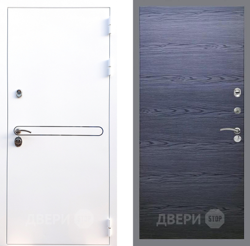 Входная металлическая Дверь Стоп Лайн Вайт Гладкая Дуб тангенальный черный в Павловском Посаде
