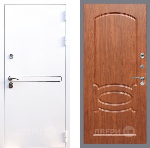 Входная металлическая Дверь Стоп Лайн Вайт ФЛ-128 Береза мореная в Павловском Посаде