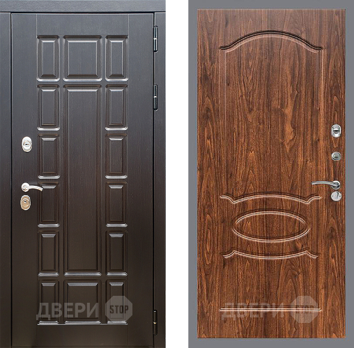 Входная металлическая Дверь Стоп НЬЮ ЙОРК ФЛ-128 орех тисненый в Павловском Посаде