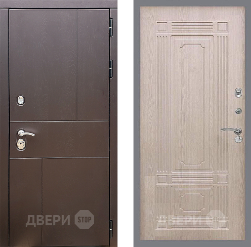 Входная металлическая Дверь Стоп УРБАН ФЛ-2 Беленый дуб в Павловском Посаде