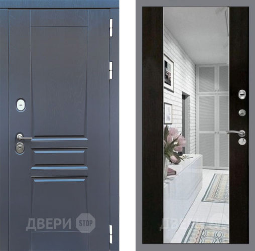 Входная металлическая Дверь Стоп ПЛАТИНУМ Зеркало СБ-16 Венге в Павловском Посаде