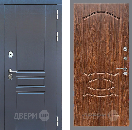 Входная металлическая Дверь Стоп ПЛАТИНУМ ФЛ-128 орех тисненый в Павловском Посаде