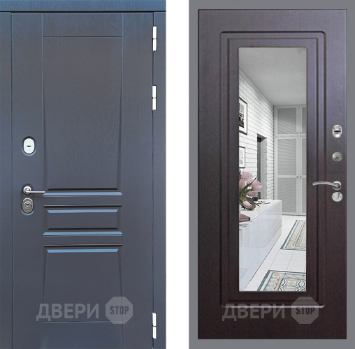 Входная металлическая Дверь Стоп ПЛАТИНУМ Зеркало ФЛ-120 Венге в Павловском Посаде