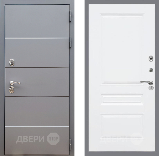 Входная металлическая Дверь Стоп АРТ ГРАФИТ ФЛ-243 Силк Сноу в Павловском Посаде
