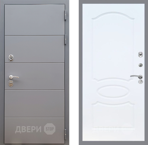 Входная металлическая Дверь Стоп АРТ ГРАФИТ ФЛ-128 Белый ясень в Павловском Посаде