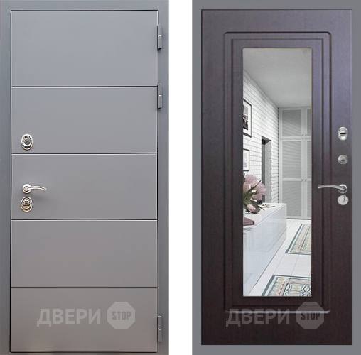 Входная металлическая Дверь Стоп АРТ ГРАФИТ Зеркало ФЛ-120 Венге в Павловском Посаде