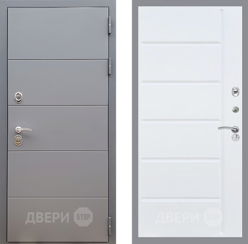 Входная металлическая Дверь Стоп АРТ ГРАФИТ ФЛ-102 Белый ясень в Павловском Посаде