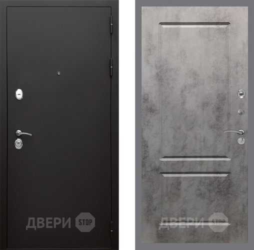 Входная металлическая Дверь Стоп КЛАССИК Шагрень ФЛ-117 Бетон темный в Павловском Посаде