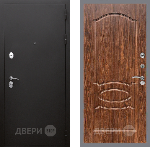 Входная металлическая Дверь Стоп КЛАССИК Шагрень ФЛ-128 орех тисненый в Павловском Посаде