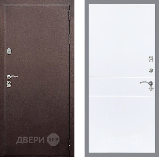 Входная металлическая Дверь Стоп КЛАССИК Медь ФЛ-290 Силк Сноу в Павловском Посаде