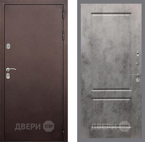Дверь Стоп КЛАССИК Медь ФЛ-117 Бетон темный в Павловском Посаде