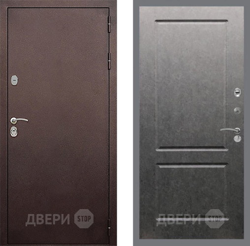 Дверь Стоп КЛАССИК Медь ФЛ-117 Штукатурка графит в Павловском Посаде