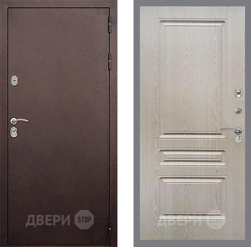 Входная металлическая Дверь Стоп КЛАССИК Медь ФЛ-243 Беленый дуб в Павловском Посаде