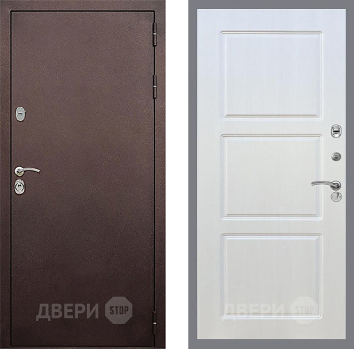 Входная металлическая Дверь Стоп КЛАССИК Медь ФЛ-3 Лиственница беж в Павловском Посаде