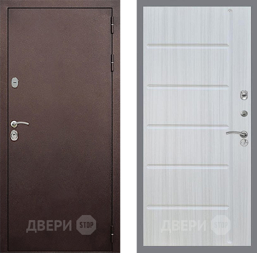 Входная металлическая Дверь Стоп КЛАССИК Медь ФЛ-102 Сандал белый в Павловском Посаде