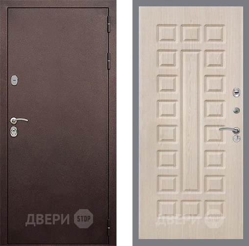 Входная металлическая Дверь Стоп КЛАССИК Медь ФЛ-183 Беленый дуб в Павловском Посаде