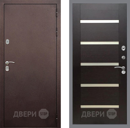 Входная металлическая Дверь Стоп КЛАССИК Медь СБ-14 венге поперечный в Павловском Посаде