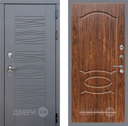 Входная металлическая Дверь Стоп СКАНДИ ФЛ-128 орех тисненый в Павловском Посаде