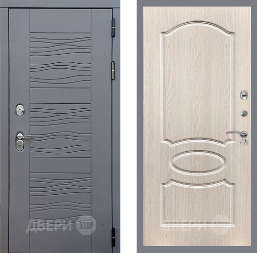Входная металлическая Дверь Стоп СКАНДИ ФЛ-128 Беленый дуб в Павловском Посаде