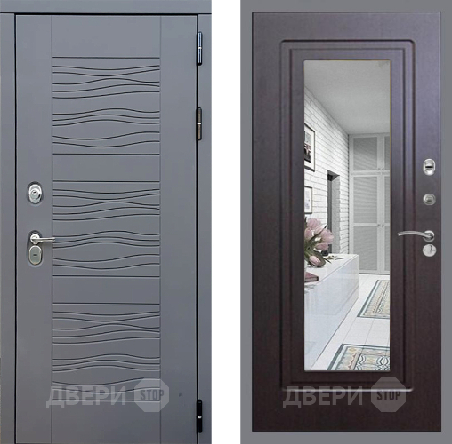 Входная металлическая Дверь Стоп СКАНДИ Зеркало ФЛ-120 Венге в Павловском Посаде
