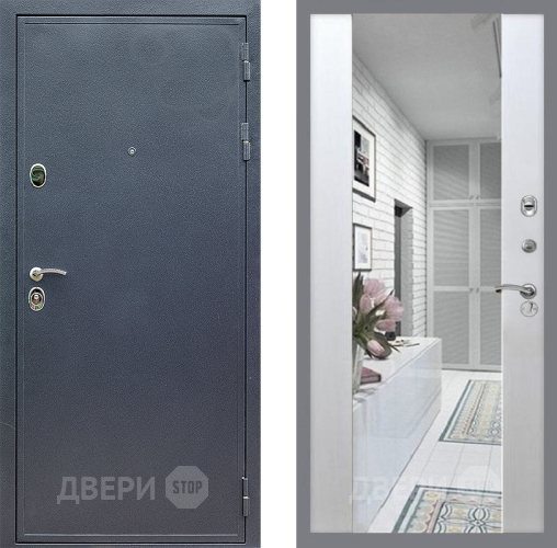 Входная металлическая Дверь Стоп СИЛЬВЕР Зеркало СБ-16 Лиственница беж в Павловском Посаде