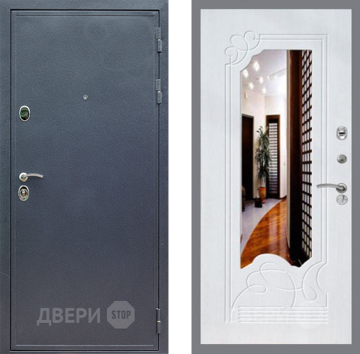 Входная металлическая Дверь Стоп СИЛЬВЕР ЗкркалоФЛ-147 Ясень белый в Павловском Посаде