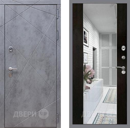 Входная металлическая Дверь Стоп Лучи Зеркало СБ-16 Венге в Павловском Посаде