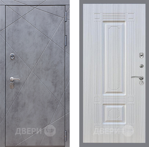 Входная металлическая Дверь Стоп Лучи ФЛ-2 Сандал белый в Павловском Посаде