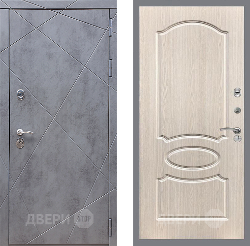 Входная металлическая Дверь Стоп Лучи ФЛ-128 Беленый дуб в Павловском Посаде