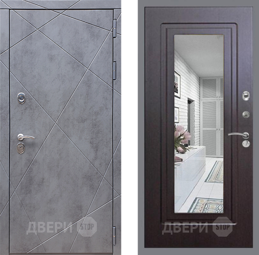 Входная металлическая Дверь Стоп Лучи Зеркало ФЛ-120 Венге в Павловском Посаде