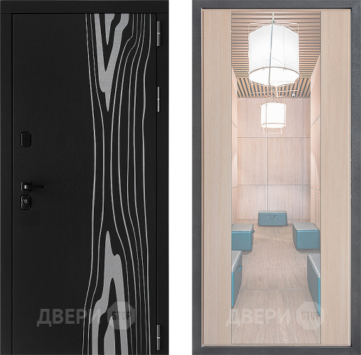 Входная металлическая Дверь Дверной континент ДК-12 ФЛЗ-1 Зеркало Капучино в Павловском Посаде