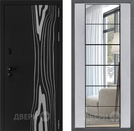 Дверь Дверной континент ДК-12 ФЛЗ-2 Зеркало Бетон светлый в Павловском Посаде