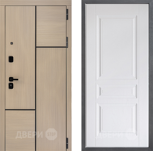 Входная металлическая Дверь Дверной континент ДК-14 ФЛ-243 Альберо Браш серебро в Павловском Посаде