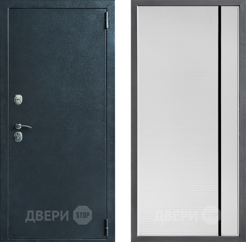 Входная металлическая Дверь Дверной континент ДК-70 Дизайн ФЛ-757 Черное Стекло Софт милк в Павловском Посаде