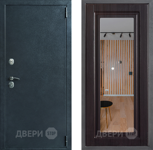 Входная металлическая Дверь Дверной континент ДК-70 Дизайн ФЛЗ Зеркало Венге в Павловском Посаде