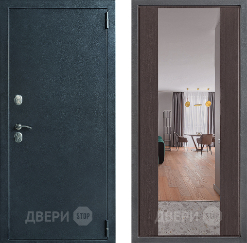 Дверь Дверной континент ДК-70 Дизайн ФЛЗ-1 Зеркало Венге в Павловском Посаде