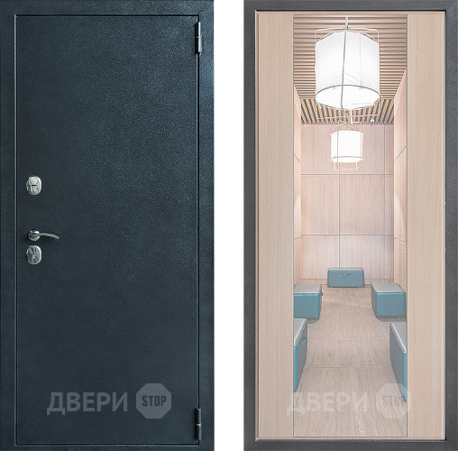 Входная металлическая Дверь Дверной континент ДК-70 Дизайн ФЛЗ-1 Зеркало Капучино в Павловском Посаде
