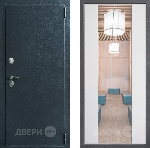 Дверь Дверной континент ДК-70 Дизайн ФЛЗ-1 Зеркало Белый софт в Павловском Посаде