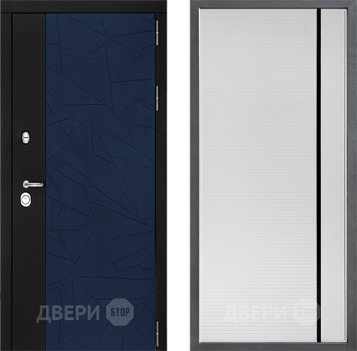 Входная металлическая Дверь Дверной континент ДК-9 ФЛ-757 Черное Стекло Софт милк в Павловском Посаде
