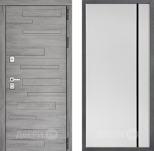 Входная металлическая Дверь Дверной континент ДК-10 ФЛ-757 Черное Стекло Софт милк в Павловском Посаде