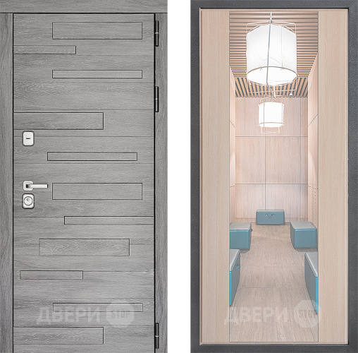 Входная металлическая Дверь Дверной континент ДК-10 ФЛЗ-1 Зеркало Капучино в Павловском Посаде