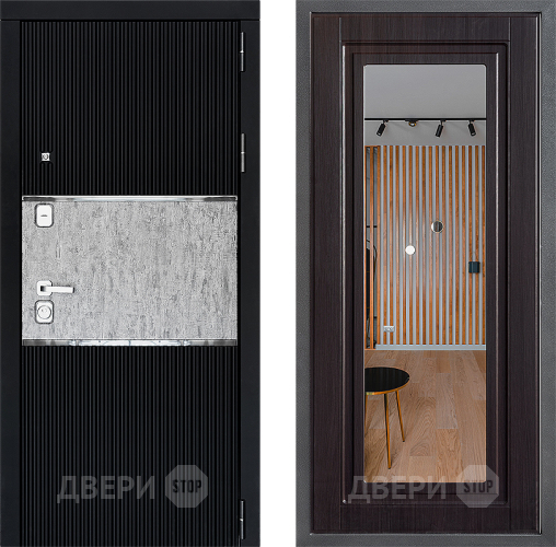 Входная металлическая Дверь Дверной континент ДК-13 ФЛЗ Зеркало Венге в Павловском Посаде